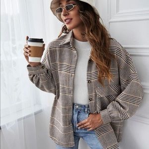Oversized plaid sweater
